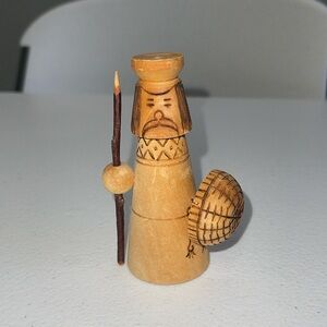 Vintage Russian Warrior Carved Figurine